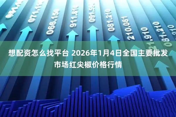 想配资怎么找平台 2026年1月4日全国主要批发市场红尖椒价格行情